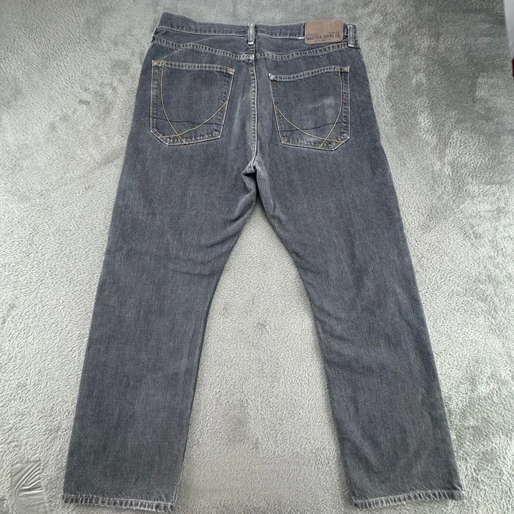 Nautica Jeans Co Straight Leg Mens 36x32 Black Excellent Cotton N-Straight Denim